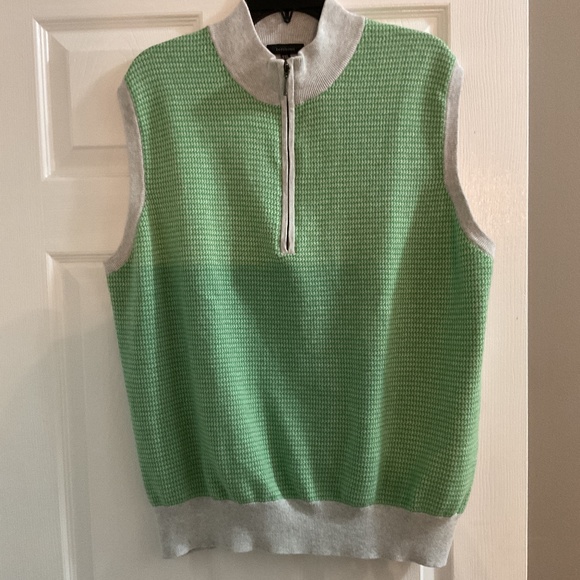 Turtleson Golf Vest, Men’s XXL, Green/Gray Houndstooth, 1/4 Zip - Picture 1 of 4